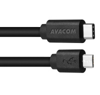 AVACOM datový a nabíjecí kabel USB Type-C - Micro USB, 100cm, černá