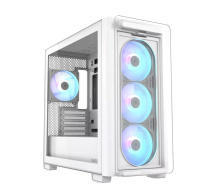 BAZAR ASUS case A23 PLUS TG ARGB, Mini Tower, průhledná bočnice, 4x120mm ARGB Fan, bílá (POŠKOZENÝ OBAL)