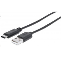 MANHATTAN Kabel USB 2.0 C, C Male / A Male, 1m, černý