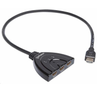 Manhattan HDMI přepínač, 3-Port HDMI Switch, 1080p, černá