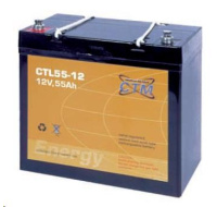 Baterie - CTM CTL 55-12 (12V/55Ah - M6), životnost 10-12let