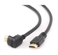 GEMBIRD Kabel HDMI - HDMI 3m, 90° konektor (v1.4, M/M, zlacené kontakty, úhlový, stíněný)