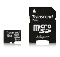 TRANSCEND MicroSDHC karta 16GB Premium, Class 10 UHS-I 300x + adaptér