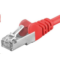 PREMIUMCORD Patch kabel CAT6a S-FTP, RJ45-RJ45, AWG 26/7 0,25m červená