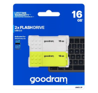 GOODRAM Flash Disk 2x16GB UME2, USB 2.0, bílá, žlutá