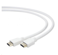 GEMBIRD Kabel HDMI-HDMI 3m, 1.4, M/M stíněný, zlacené kontakty, bílý