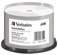 VERBATIM DVD-R(50-Pack)/Spindle/16X/4.7GB/DataLife Plus Wide Thermal Professional  No ID Brand