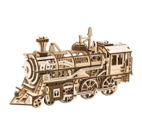 RoboTime 3D dřevěné mechanické puzzle Parní lokomotiva