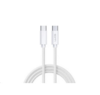 WG - Datový kabel Type-C (male) na Type-C (male), 1 metr, 3 A, cotton ECO, bílá