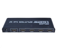 PremiumCord HDMI splitter 1-4 porty, kovové pouzdro, 4K, FULL HD, 3D