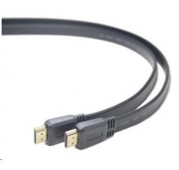 PREMIUMCORD HDMI High Speed + Ethernet plochý kabel, zlacené konektory, 2m