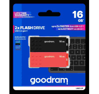 GOODRAM Flash Disk 2x16GB UME3, USB 3.0, oranžová, černá