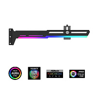 BAZAR - 1stCool Podpěra GPU Kovový držák ARGB, černá - Rozbaleno (Komplet)