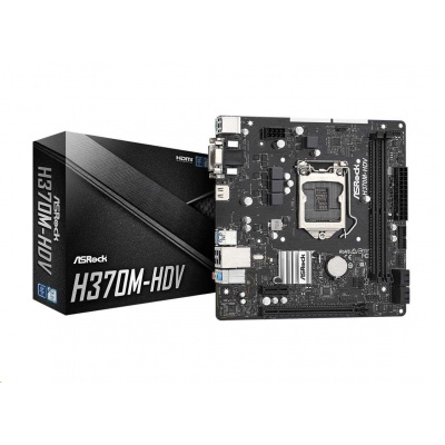 ASRock MB Sc LGA1151 H370M-HDV, Intel H370, 2xDDR4, 1xHDMI, 1xDVI, 1xVGA, mATX