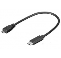 PREMIUMCORD Adaptér USB 3.1 C/male - USB 2.0 Micro-B/male, 0,2m