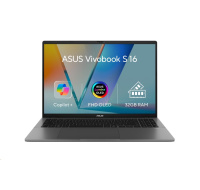 ASUS NTB Vivobook S 16 (M3607KA-OLED008W), AI 7 350, 16" 1920x1200, 32GB, 1TB SSD, Radeon, W11 Home, Matte Gray