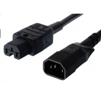 PREMIUMCORD Kabel napájecí 230V prodlužovací 2m (konektory IEC320 C14 - C15)