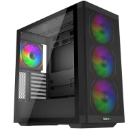EVOLVEO Scorpio, skříň eATX/ATX, 4x ARGB ventilátor 120mm, boční panel temperované sklo + mřížkovaný přední panel