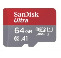 SanDisk MicroSDXC karta 64GB Ultra (100MB/s, A1 Class 10 UHS-I, Android - Imaging Packaging) + adaptér