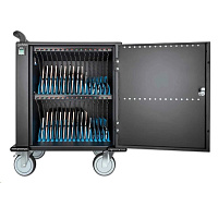 BAZAR - MANHATTAN nabíjecí vozík - 32 portů, 576 W, přepěťová ochrana, tichá ventilace, kovové pouzdro, černá - Poškozen