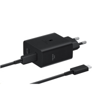 Samsung Dual USB-C 50W Cestovní nabíječka + USB-C Datový Kabel Black