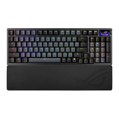 ASUS klávesnice ROG Azoth 96 HE, Mechanická, Bezdrátová, BT, RF 2.4GHz, CZ/SK, černá
