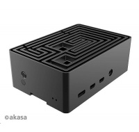 AKASA case Maze, pro Raspberry Pi 4, hliník, černá