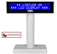 Virtuos LCD zákaznický displej Virtuos FL-2026MB 2x20, USB, bílý
