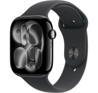 Apple Watch Series 11 GPS 42mm Jet Black Aluminium Case with Black Sport Band - M/L