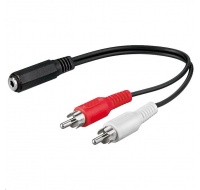 PremiumCord Kabel Jack 3,5mm-2xCINCH F/M 20cm