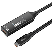 PremiumCord USB-C 3.2 Gen 2 repeater a prodlužovací kabel Male-Female, 10Gbps Aluminium 10m