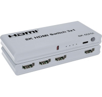 PremiumCord 8K@60Hz, 4K@144Hz HDMI switch 3:1 s dálkovým ovladačem