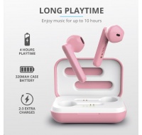 TRUST sluchátka Primo Touch Bluetooth Wireless Earphones - pink