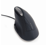 GEMBIRD myš MUS-ERGO-03, Vertikální - Ergonomická, drátová USB, podsvícená, šedá