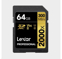 Lexar SDXC Pro 2000X UHS-II U3 R300/W260 (V90) 64GB