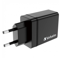 VERBATIM Univerzální adaptér nabíječka CHR-30EU2, 30W, 1x USB-C, 3x USB černá