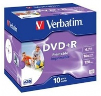 VERBATIM DVD+R(10-Pack)Printable/Jewel/16x/4.7GB