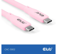 Club3D Kabel USB-C 4.0, 20Gbps, 4K60Hz, PD 240W, 2m, růžová