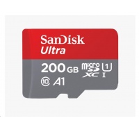 SanDisk MicroSDXC karta 200GB Ultra (120 MB/s, A1 Class 10 UHS-I, Android) + adaptér