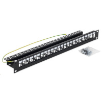 TRITON 19“ modulární patch panel pro max. 24 keystone modulů, černý