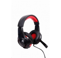 GEMBIRD sluchátka s mikrofonem GHS-U-5.1-01, gaming, 5.1 surround, černo-červená, USB