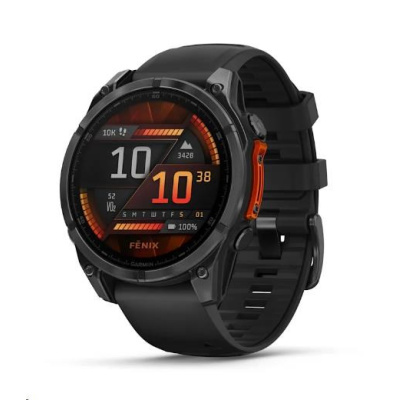 Garmin fenix® 8 – 47 mm, AMOLED, Slate grey a Černý silikonový řemínek