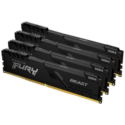 KINGSTON DIMM DDR4 64GB (Kit of 4) 3200MT/s CL16 FURY Beast Černá