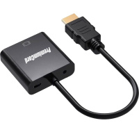 PremiumCord převodník HDMI na VGA se zvukem 3,5mm stereo jack, černá