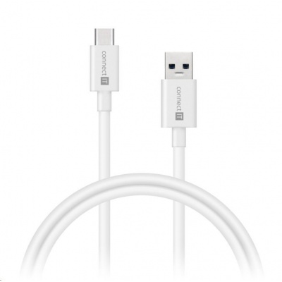 CONNECT IT Wirez USB-C (Type C) -> USB-A, USB 3.1 Gen 1, bílá, 2 m