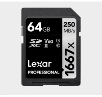 Lexar SDXC Pro 1667X UHS-II U3 R250/W120 (V60) 64GB
