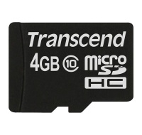 TRANSCEND MicroSDHC karta 4GB Class 10, bez adaptéru