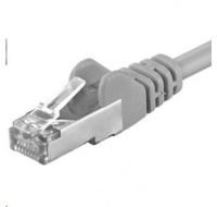 PREMIUMCORD Patch kabel CAT6a S-FTP, RJ45-RJ45, AWG 26/7 0,25m šedá