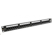 Solarix Patch panel 24 x RJ45 CAT6 UTP 350 MHz černý 1U SX24-6-UTP-BK