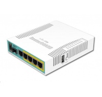 MikroTik RouterBOARD hEX PoE, 800MHz CPU, 128MB RAM, 5xGLAN, USB, PoE 802.3at, USB, SFP,  vč. L4